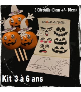 Kit Halloween 3 Citrouilles pour les 3-6 ans