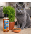 Kit Bien-Être Chat : Huile de Saumon 125 ml + Herbe à Chat Poussée (Germes de Blé)