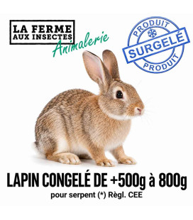 Lapin congelé de +500g à 800g pour serpent (*) Règl. CEE